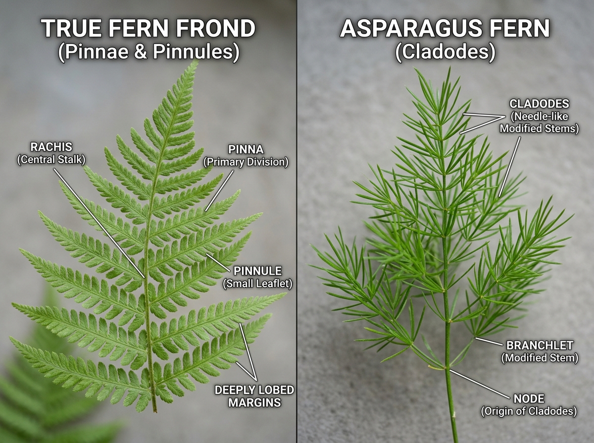 Difference between true ferns and asparagus fern cladodes - asparagus fern indoors Difference between true ferns and asparagus fern cladodes - asparagus fern indoors
