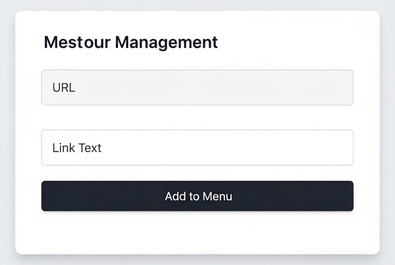 WordPress menu screen showing a custom link being created - divi one page website examples WordPress menu screen showing a custom link being created - divi one page website examples