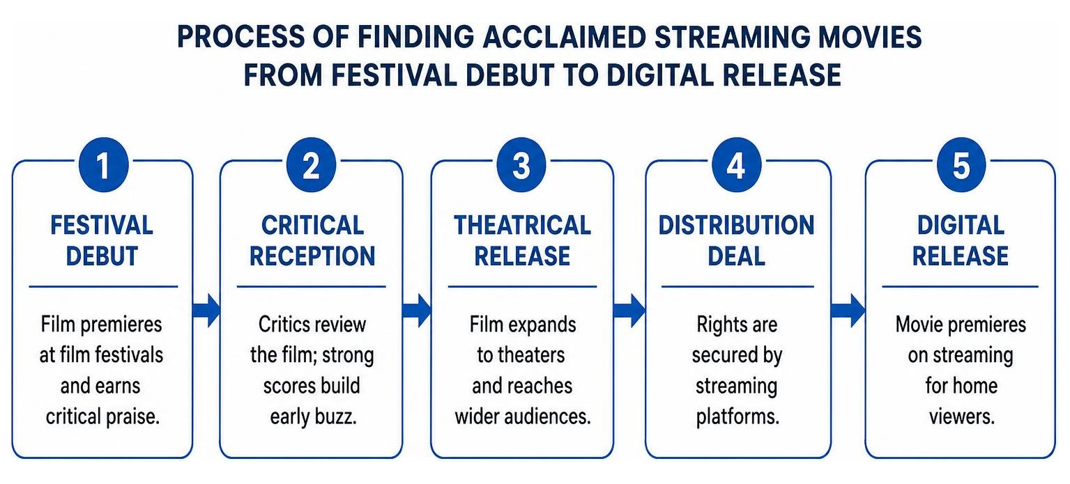 Process of finding acclaimed streaming movies from festival debut to digital release Process of finding acclaimed streaming movies from festival debut to digital release