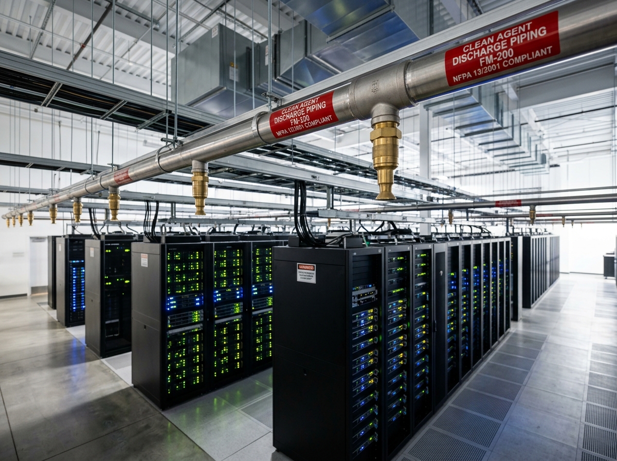clean agent system protecting a high-value data center - Fire suppression system inspection checklist