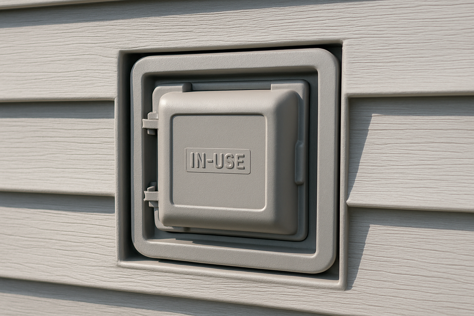 Recessed exterior electrical box installed flush with vinyl siding - exterior electrical boxes
