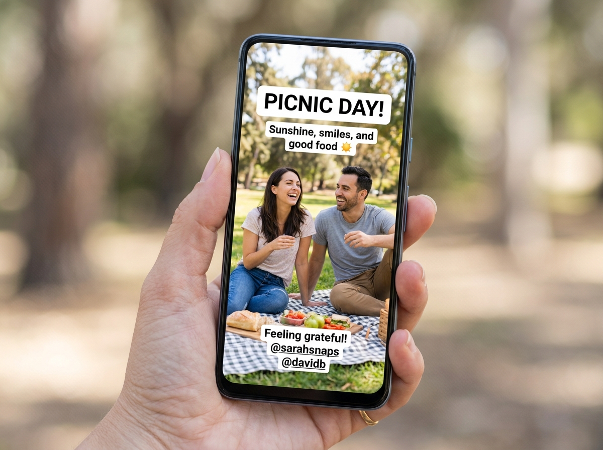 Smartphone screen showing full-screen 1080x1920 Story content - best instagram story crops Smartphone screen showing full-screen 1080x1920 Story content - best instagram story crops