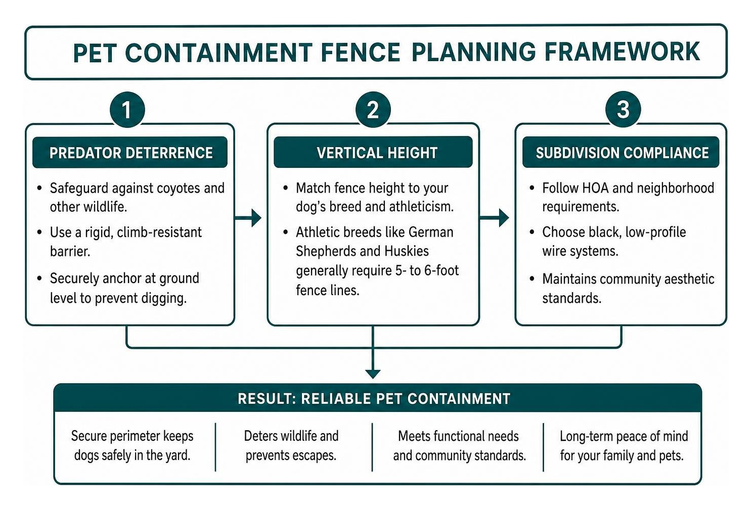 Pet containment fence planning framework