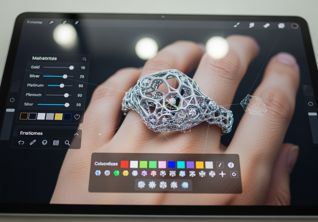 user-friendly ring builder interface on laptop - virtual ring design