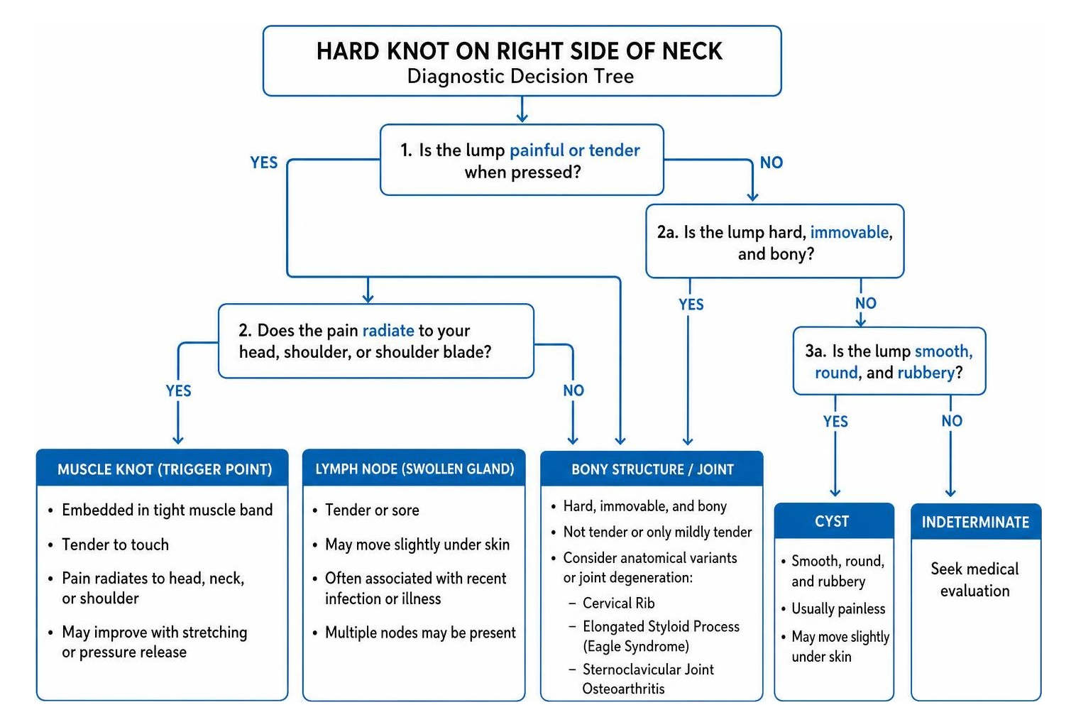 Diagnostic decision tree for evaluating a hard neck lump
