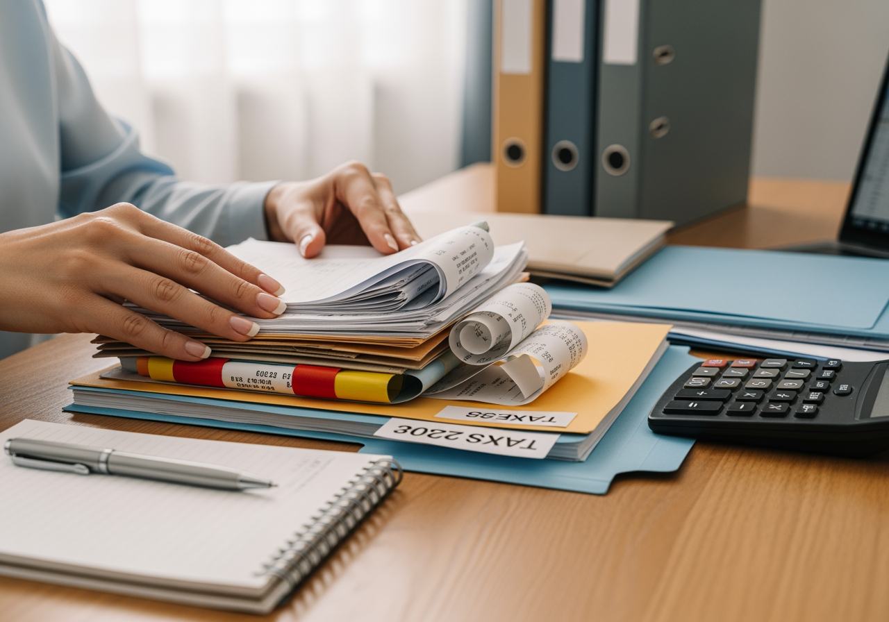 person organizing documents - how to negotiate a higher insurance settlement