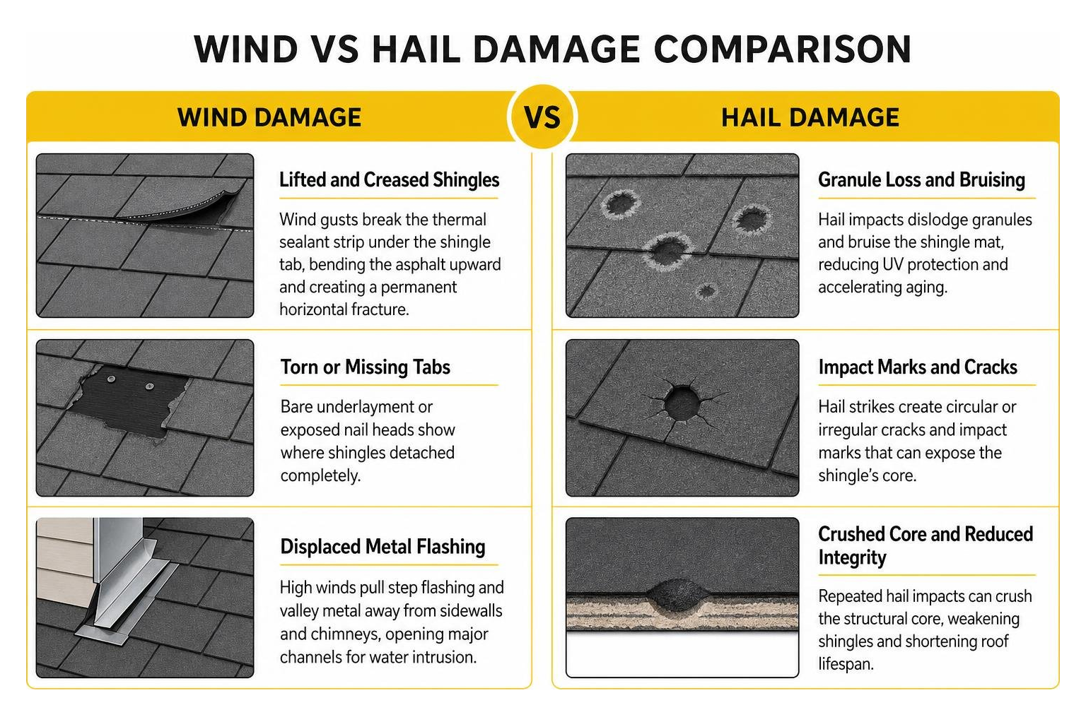 Wind vs hail damage comparison Wind vs hail damage comparison