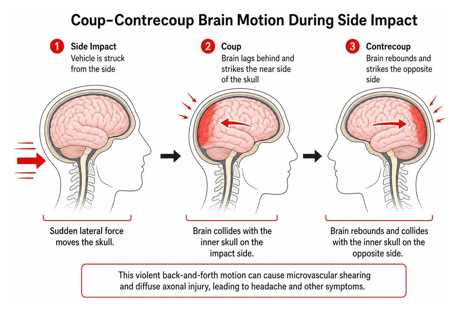 Coup contrecoup brain motion during side impact Coup contrecoup brain motion during side impact