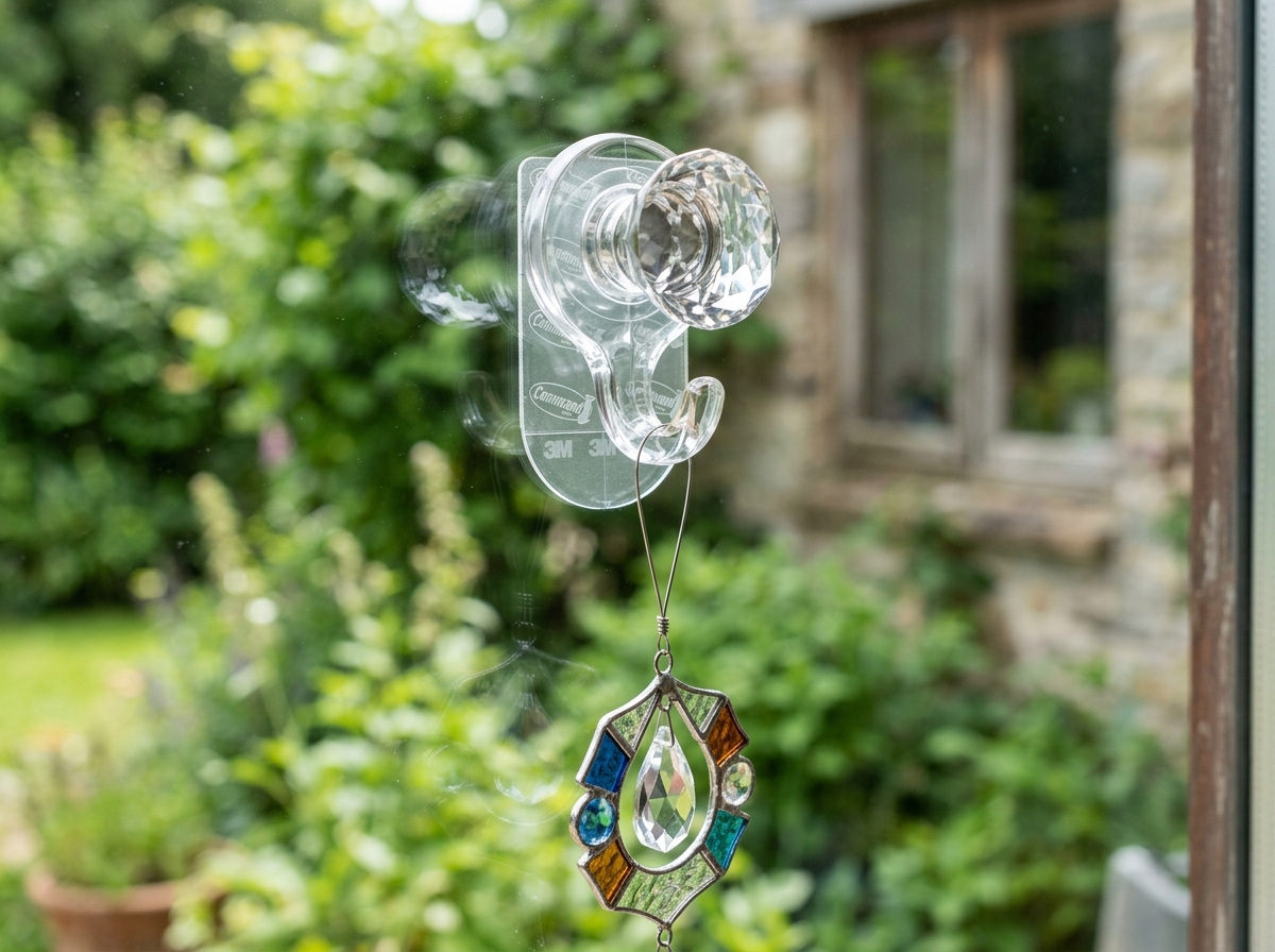 Command Clear Large Crystal Hook on a glass surface - command hooks for glass