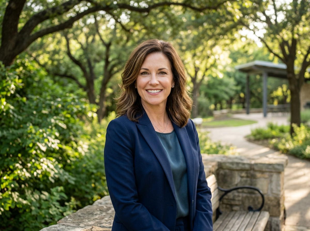 Executive in a Southlake park setting using natural light - Natural business headshots