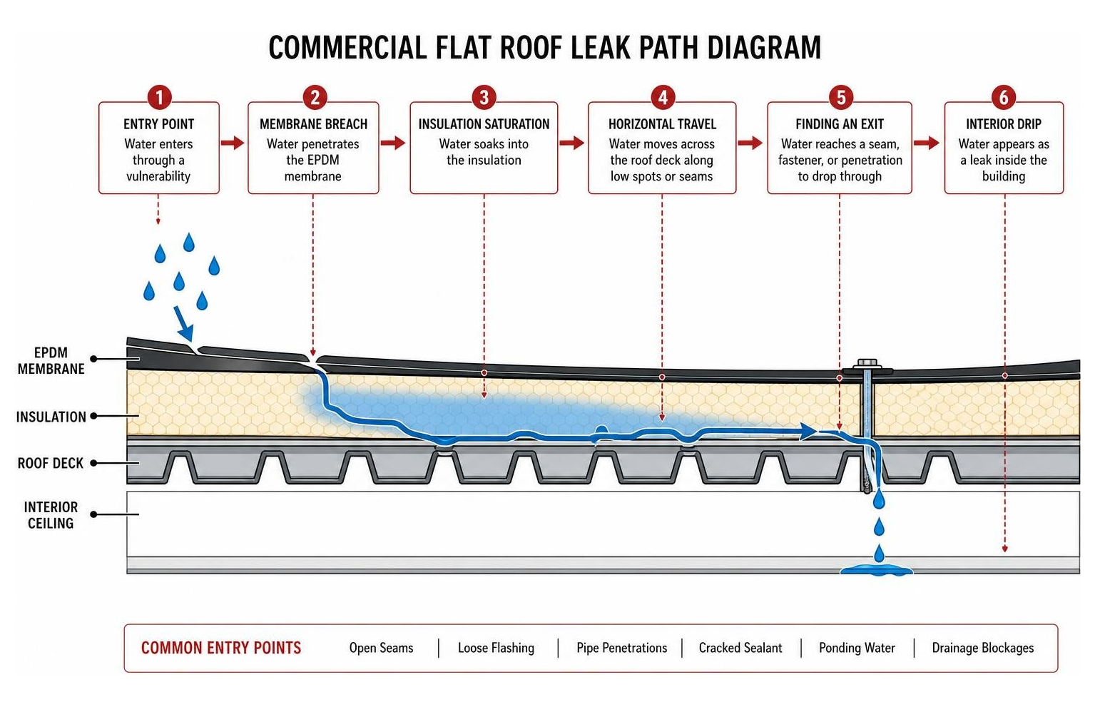 commercial flat roof leak path diagram commercial flat roof leak path diagram