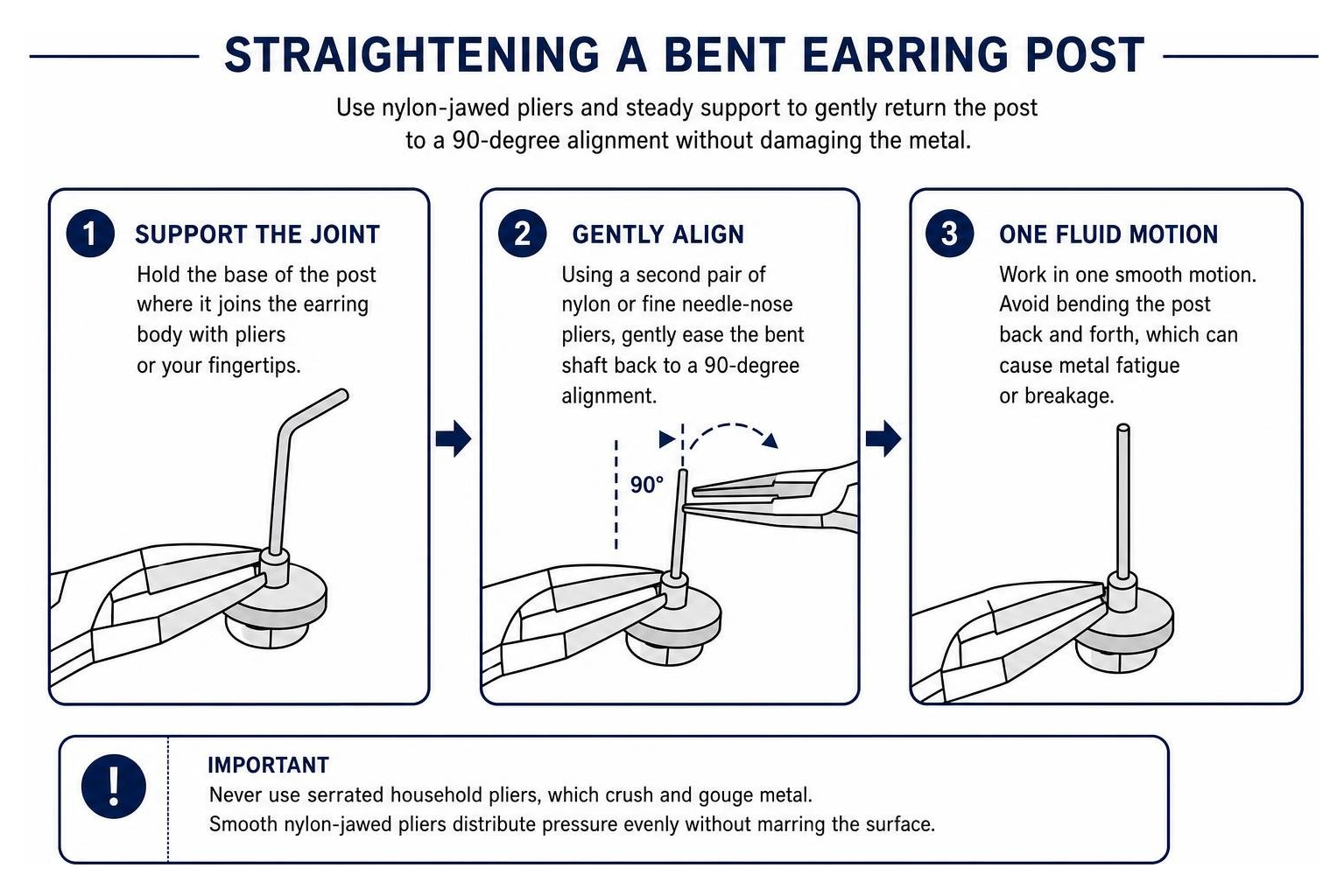 Straightening a Bent Earring Post Straightening a Bent Earring Post