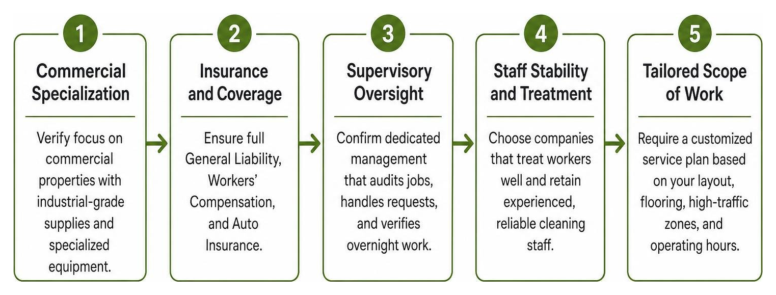 Evaluation criteria for choosing a commercial food service cleaner Evaluation criteria for choosing a commercial food service cleaner