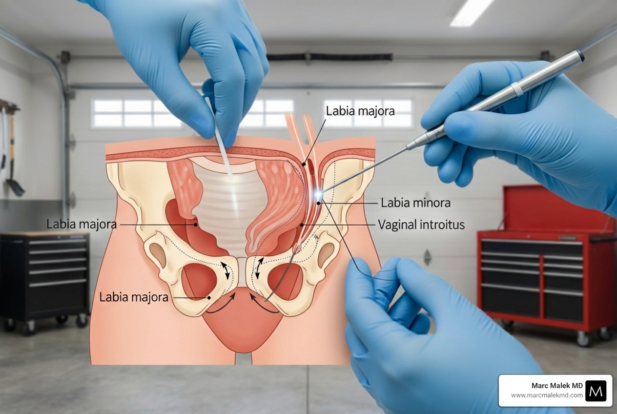 a diagram showing the FemiLift probe and CO2 laser energy delivery - what is a femilift procedure a diagram showing the FemiLift probe and CO2 laser energy delivery - what is a femilift procedure