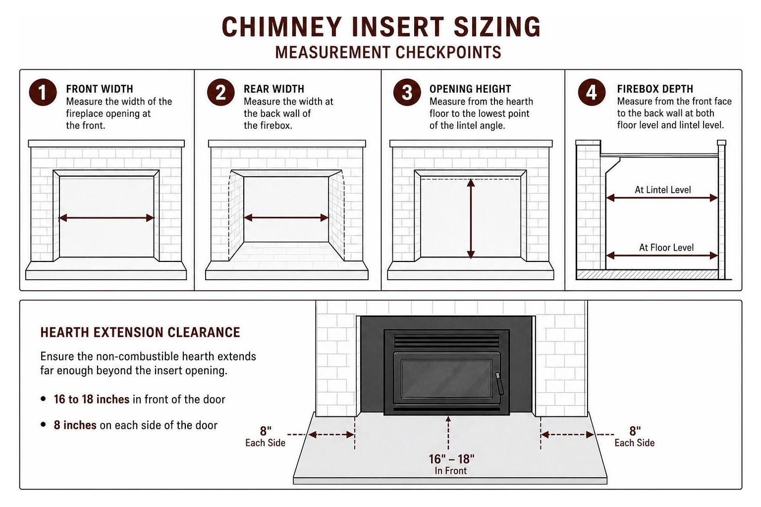 Chimney insert sizing and measurement checkpoints Chimney insert sizing and measurement checkpoints