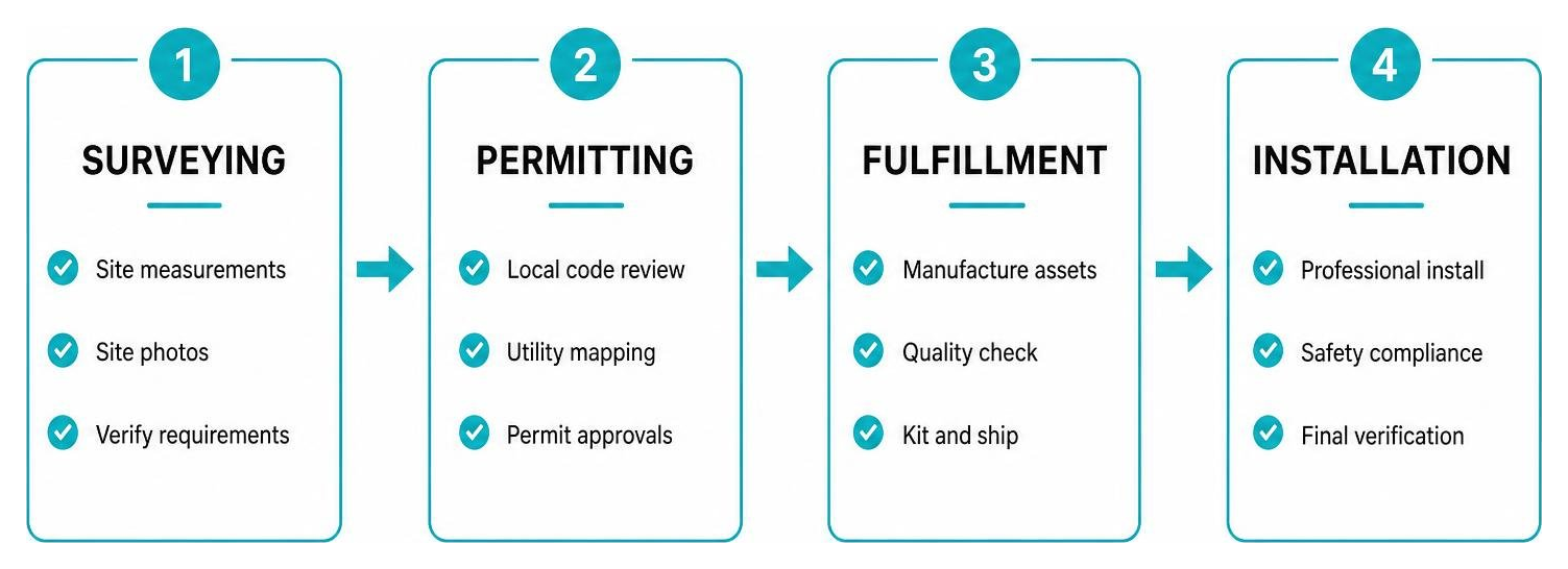 diagram of the multi location brand rollout workflow