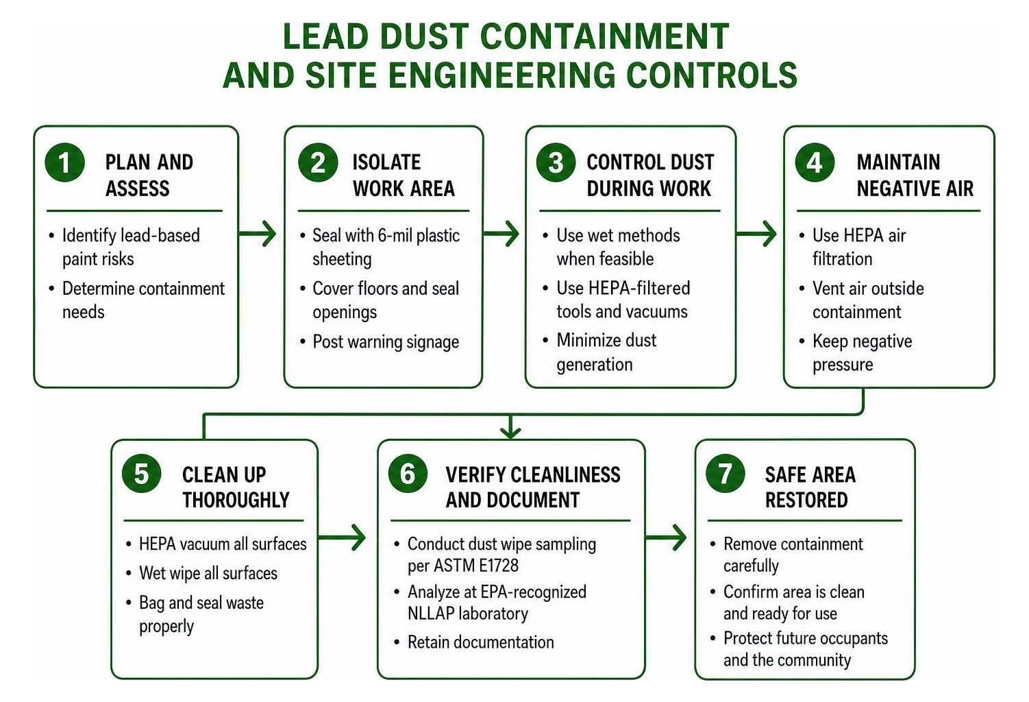 Lead dust containment and site engineering controls Lead dust containment and site engineering controls