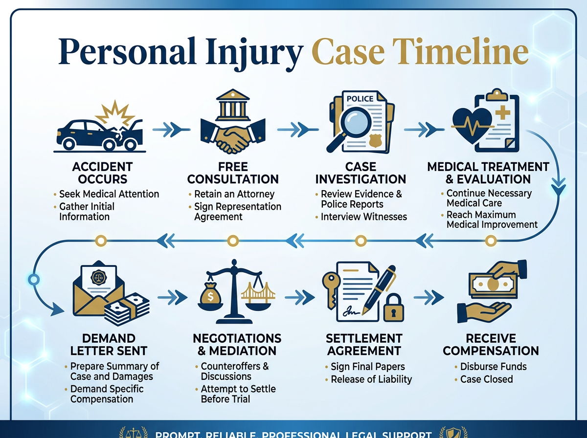 Navigating Personal Injury Claims with Expert Legal Counsel Personal Injury Case Timeline Infographic - personal injury law