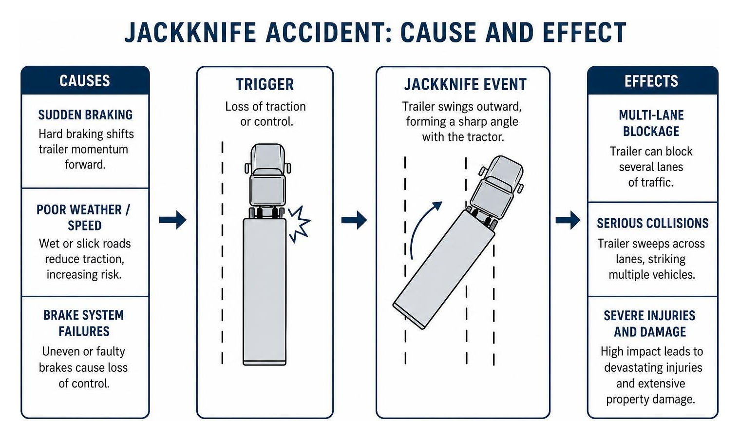 Jackknife accident cause and effect diagram Jackknife accident cause and effect diagram