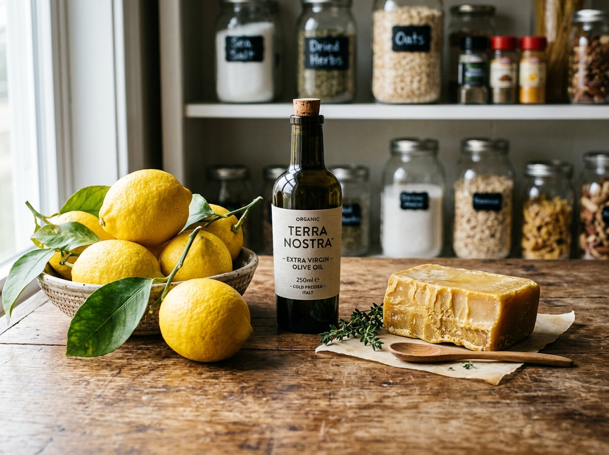 Natural ingredients for wood polish: lemons, olive oil, and beeswax - natural hardwood floor polish Natural ingredients for wood polish: lemons, olive oil, and beeswax - natural hardwood floor polish
