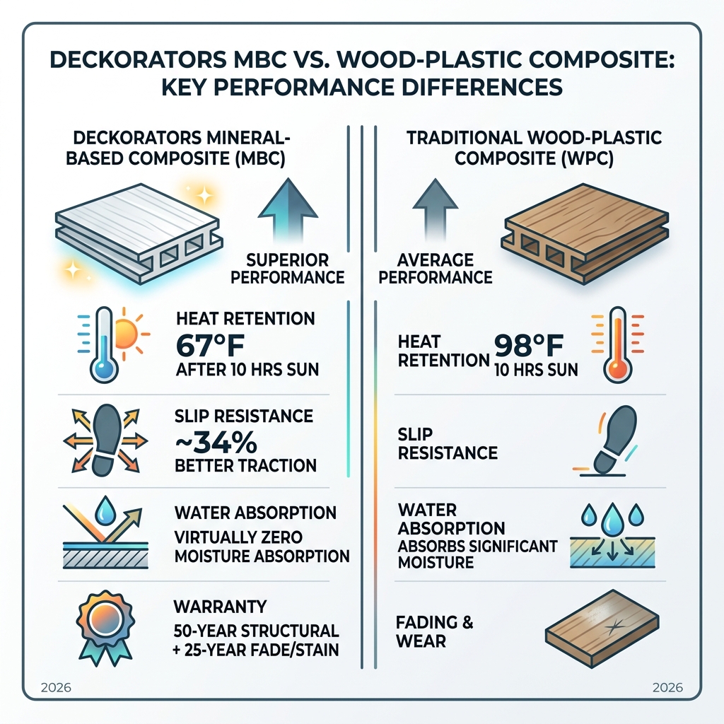 Deckorators MBC vs Wood-Plastic Composite: key performance differences infographic - deckorators decking reviews infographic Deckorators MBC vs Wood-Plastic Composite: key performance differences infographic - deckorators decking reviews infographic