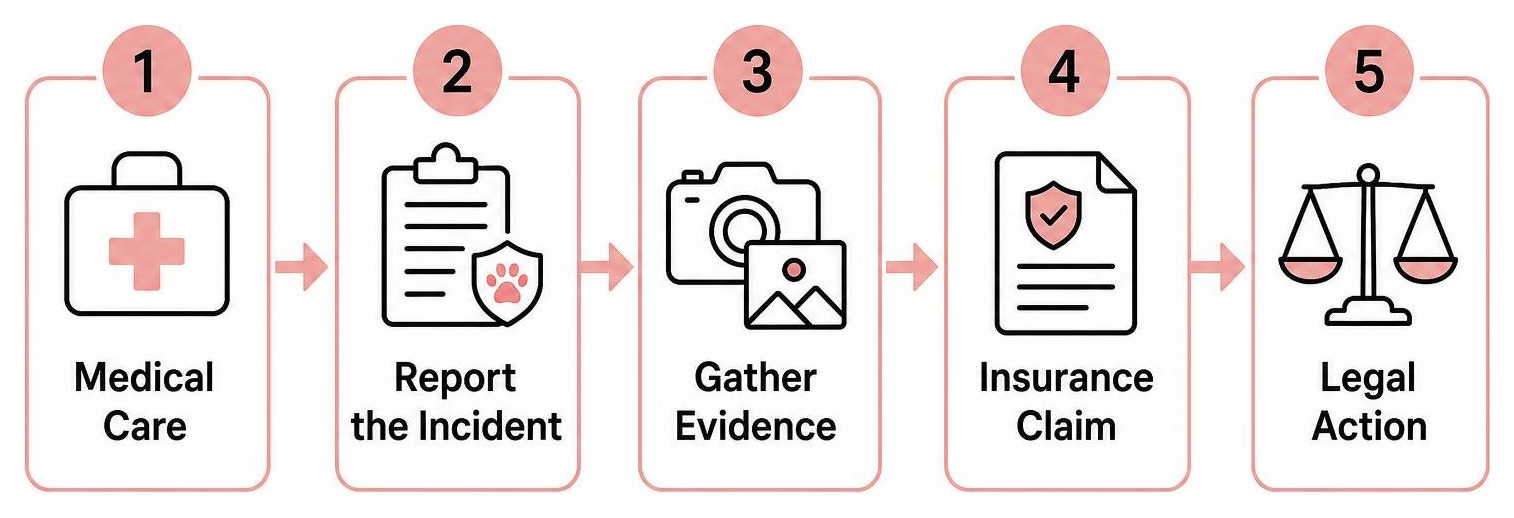 Animal attack claim steps: medical care, report, evidence, insurance claim, legal action Animal attack claim steps: medical care, report, evidence, insurance claim, legal action
