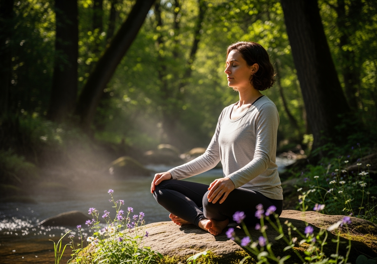 Person practicing grounding technique - emotional trauma therapy