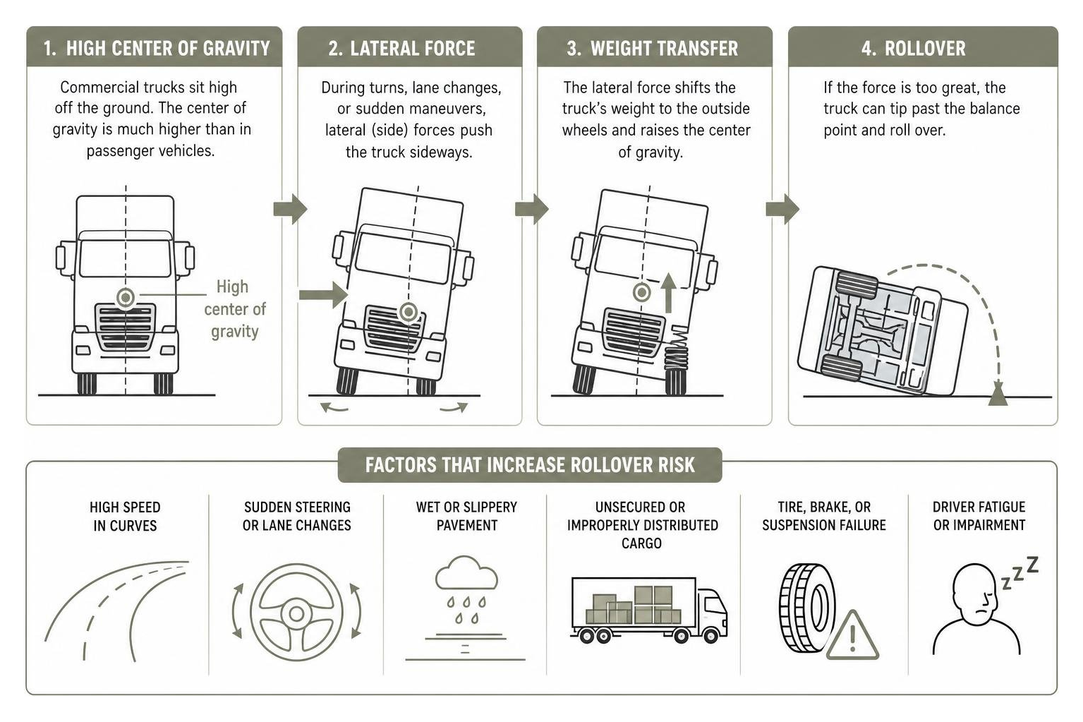 Vehicle physics and center of gravity in commercial truck rollovers Vehicle physics and center of gravity in commercial truck rollovers