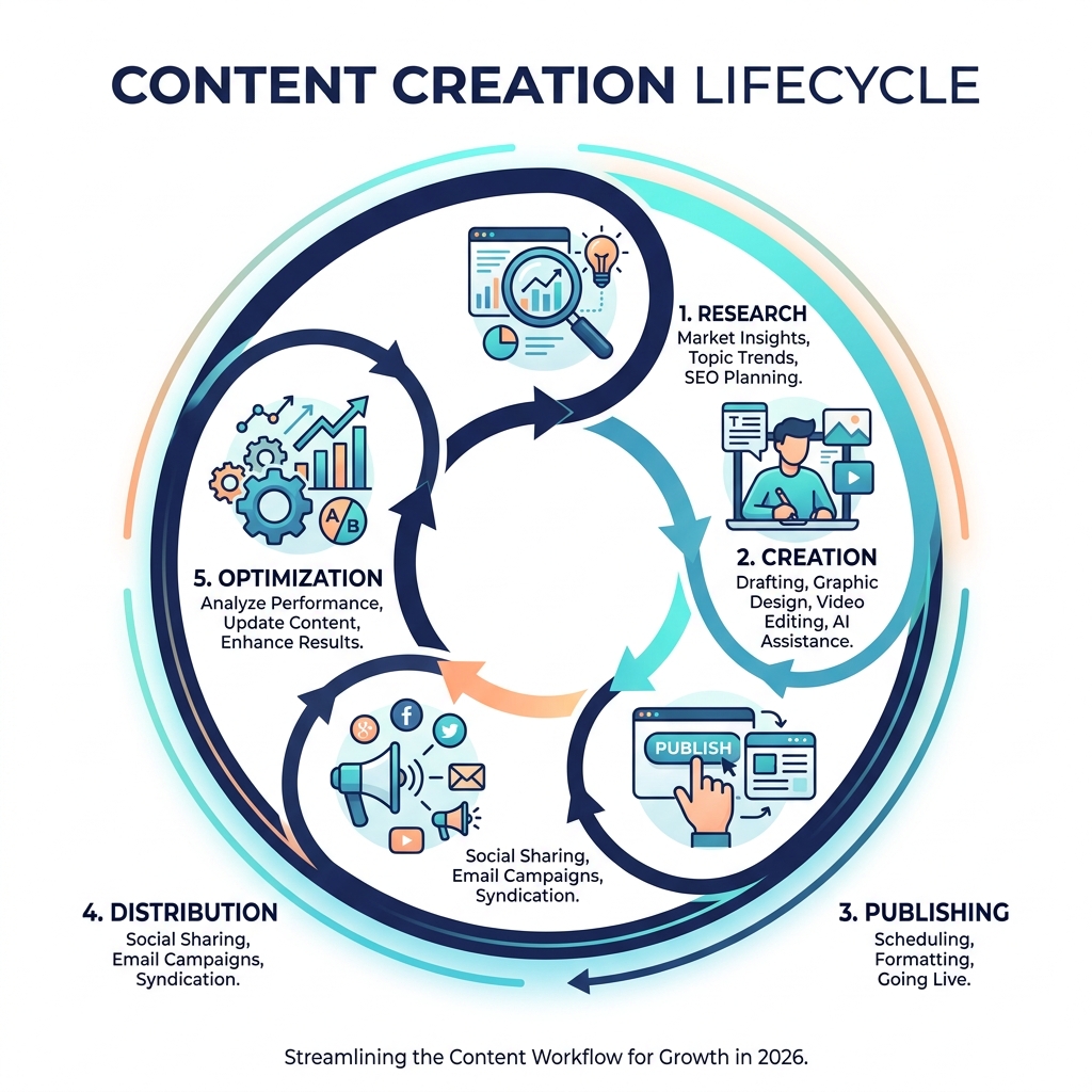 Content creation lifecycle from research to publishing to distribution and optimization - content creation websites Content creation lifecycle from research to publishing to distribution and optimization - content creation websites