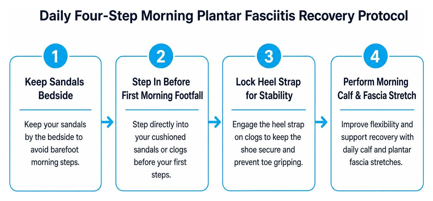Daily four-step morning plantar fasciitis recovery protocol Daily four-step morning plantar fasciitis recovery protocol