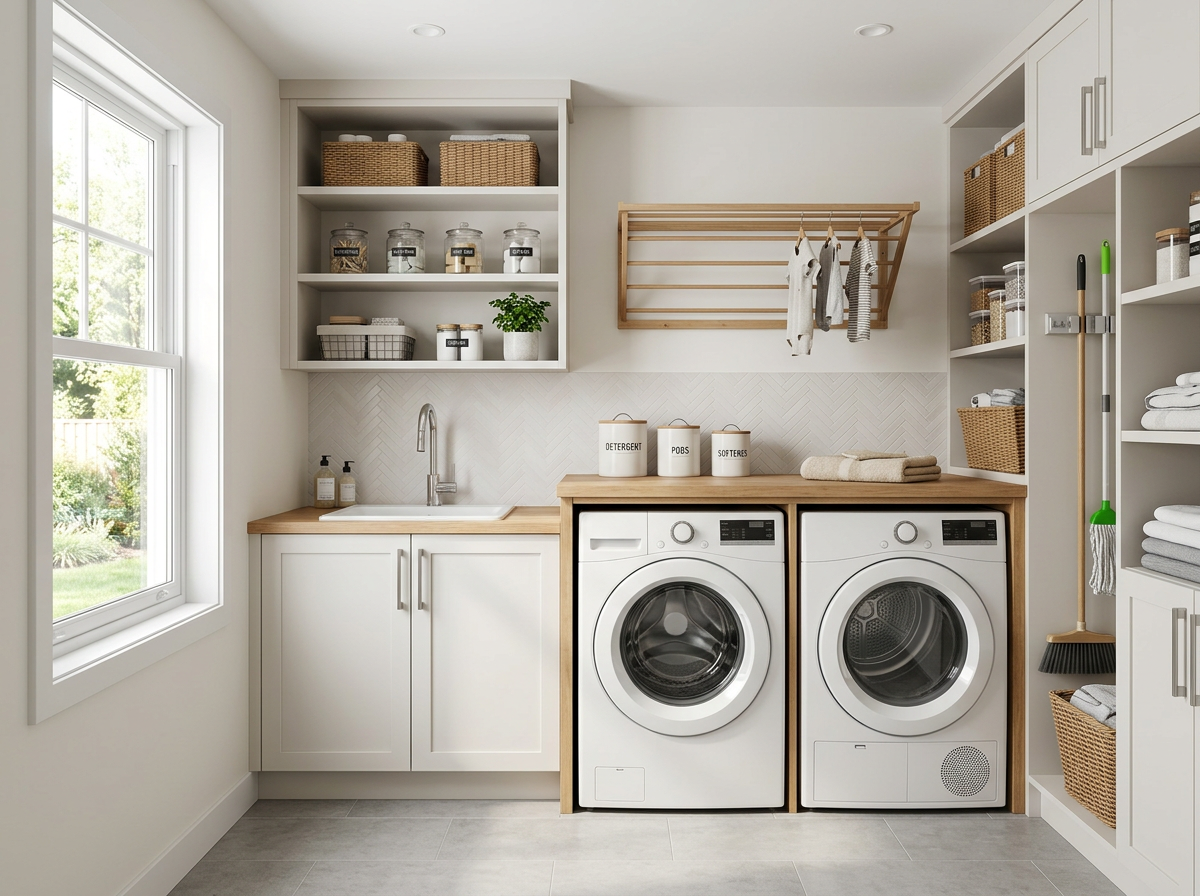 clean, modern home utility room