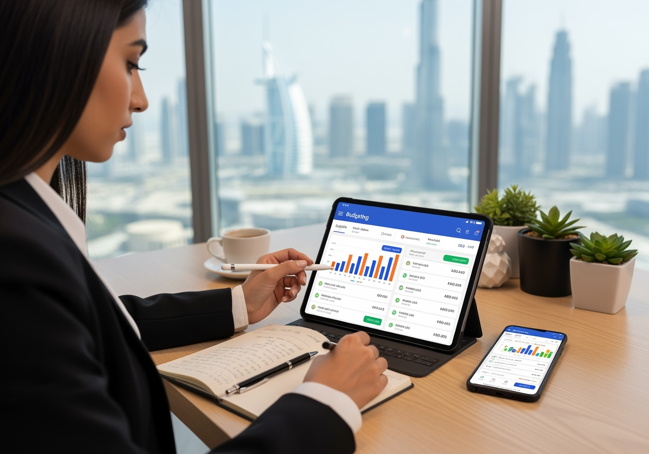 flowchart helping a user decide on an app based on their goals - budgeting app uae