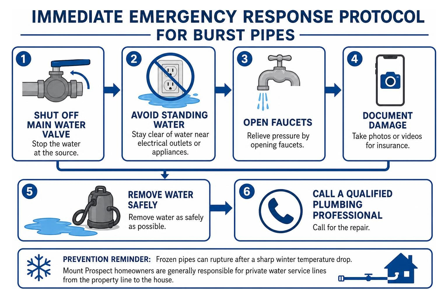 Immediate emergency response protocol for burst pipes Immediate emergency response protocol for burst pipes