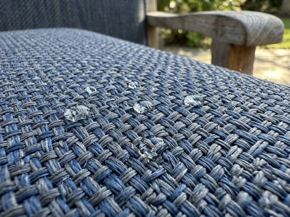 close-up of durable olefin fabric texture for outdoor use - balcony outdoor pillow covers