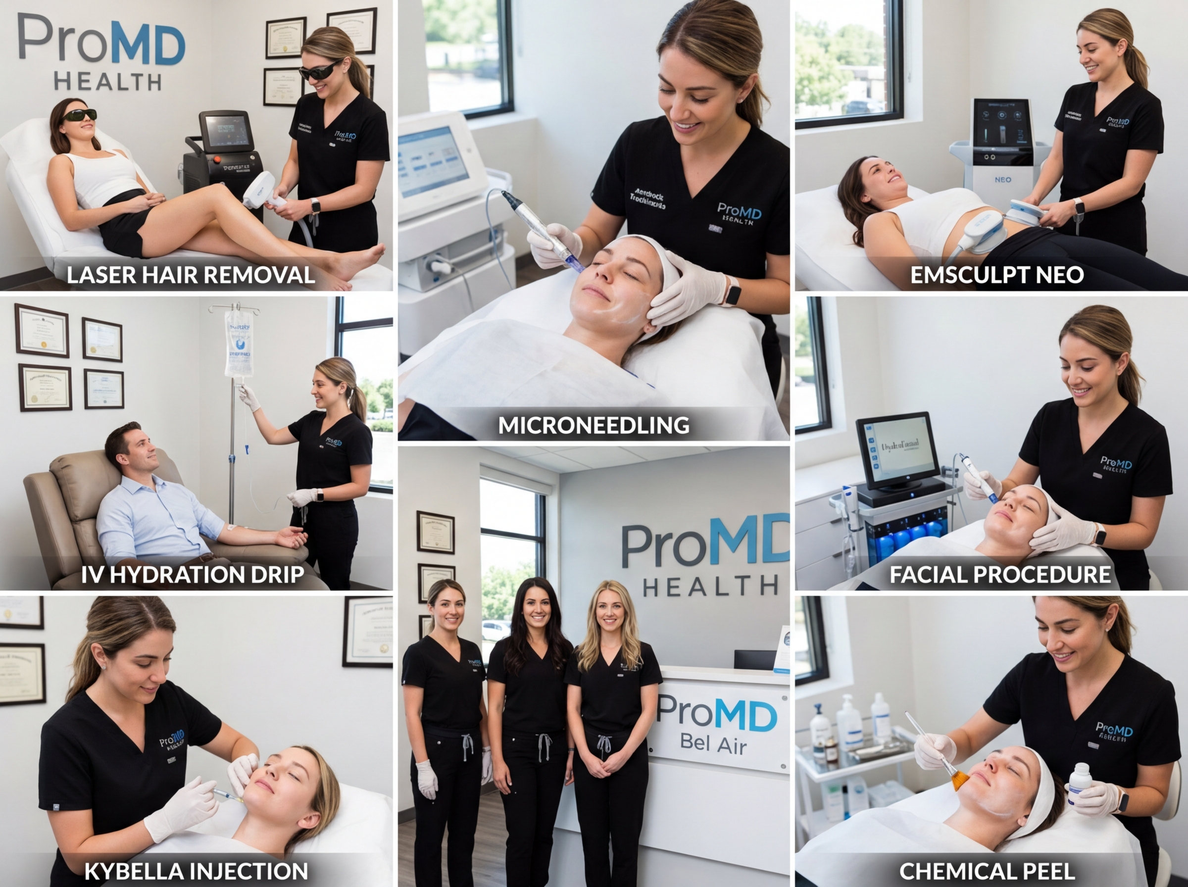 Collage of various ProMD Health Bel Air treatments - promed specials in belair maryland Collage of various ProMD Health Bel Air treatments - promed specials in belair maryland