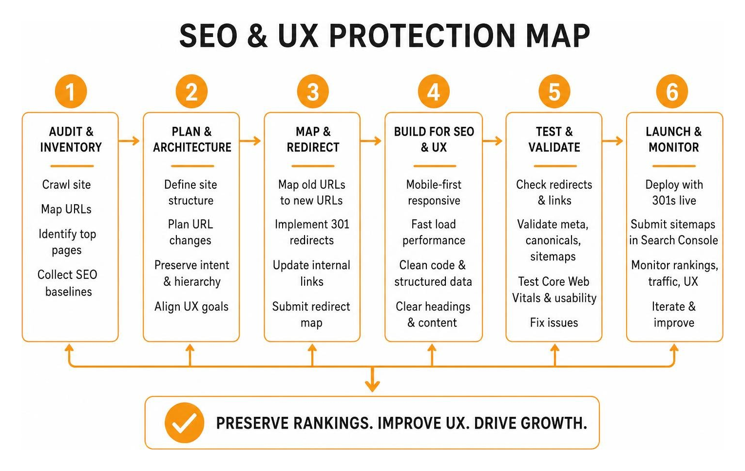 SEO and UX protection map diagram SEO and UX protection map diagram