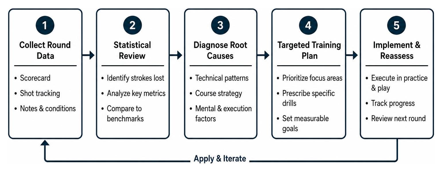 Process workflow of post-round statistical review and targeted training adjustments Process workflow of post-round statistical review and targeted training adjustments