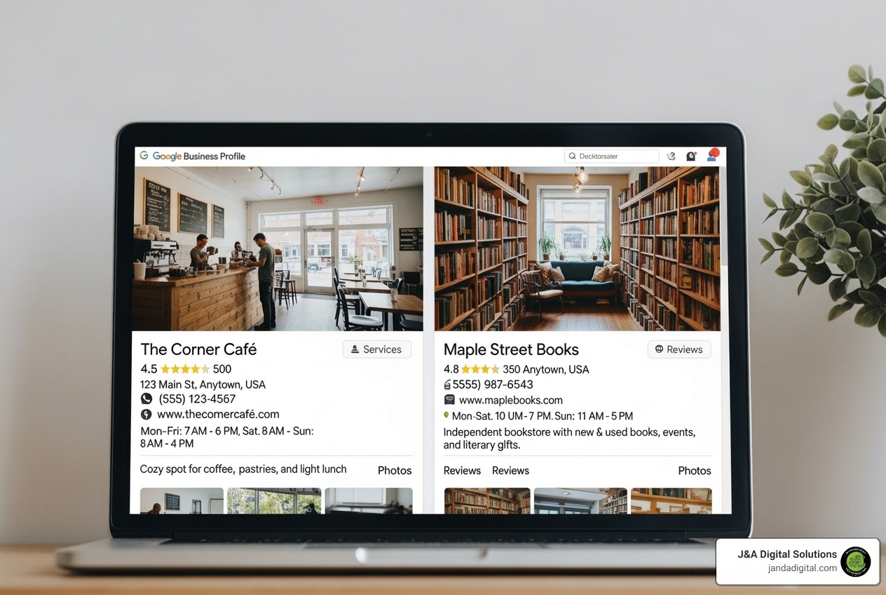 comparing two Google Business Profiles side-by-side - local competitor analysis