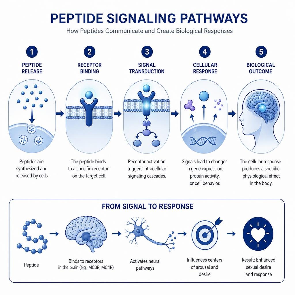 explaining peptide signaling pathways infographic