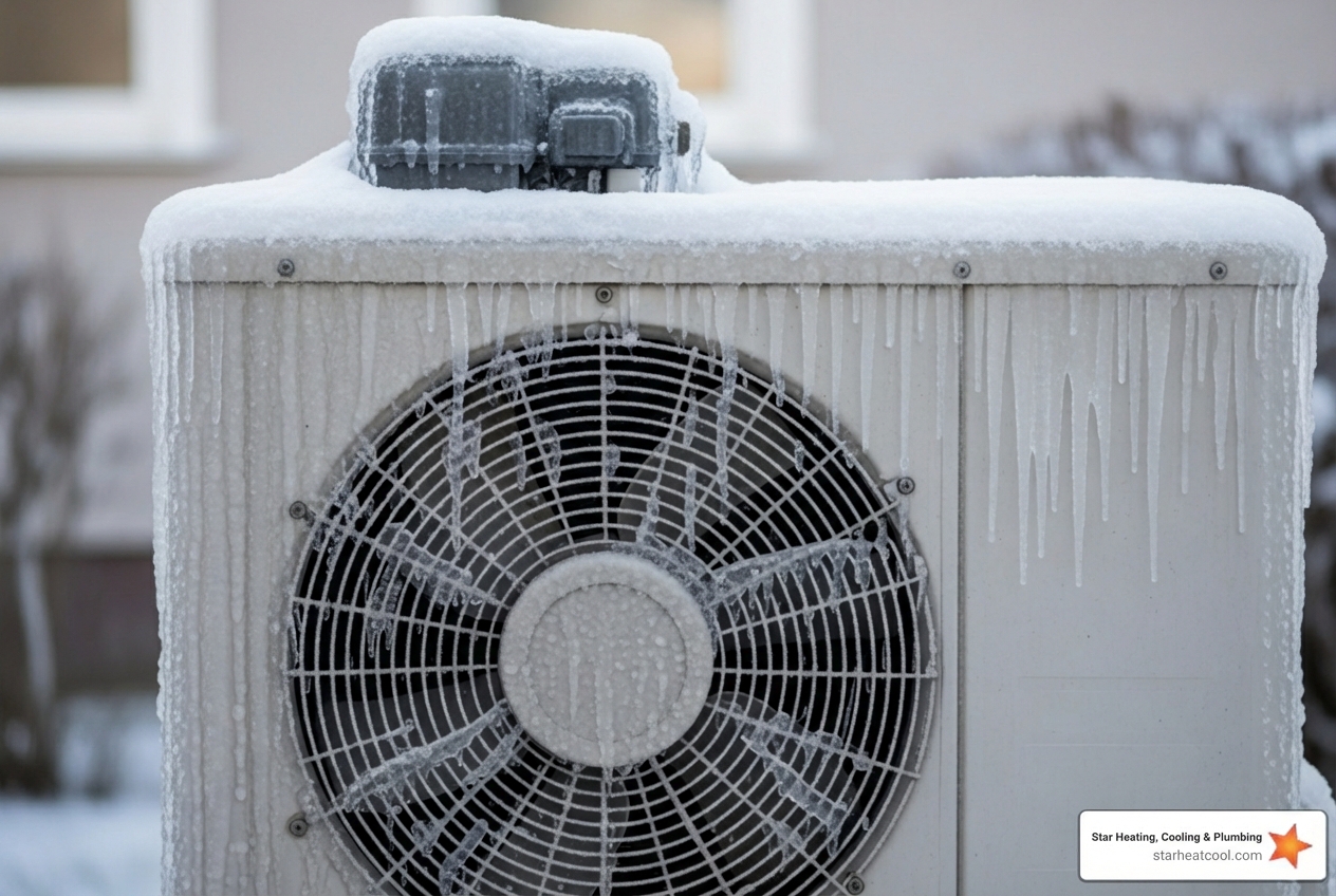 Infographic showing warning signs requiring immediate heat pump repair: no heating or cooling output, loud grinding or squealing noises, burning or unusual odors, visible ice buildup on outdoor unit, water leaks around equipment, system won't turn on at all, thermostat not responding - prompt heat pump repair in Indianapolis, IN Infographic showing warning signs requiring immediate heat pump repair: no heating or cooling output, loud grinding or squealing noises, burning or unusual odors, visible ice buildup on outdoor unit, water leaks around equipment, system won't turn on at all, thermostat not responding - prompt heat pump repair in Indianapolis, IN