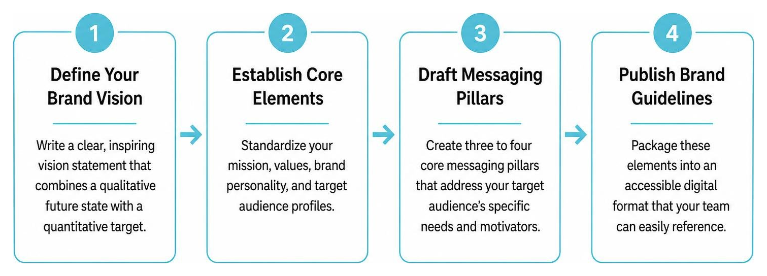 Step-by-step brand governance process diagram Step-by-step brand governance process diagram