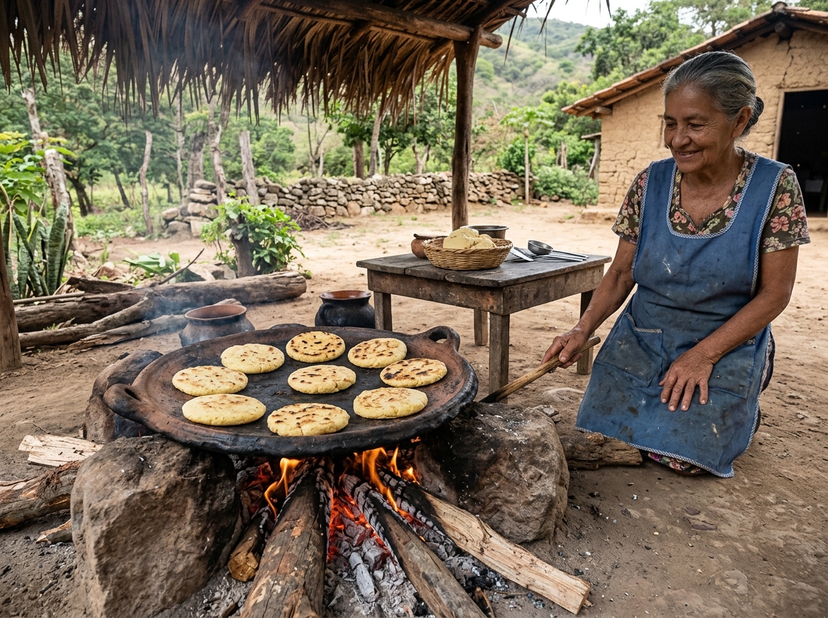traditional clay budare on an open fire - arepa traditional clay budare on an open fire - arepa