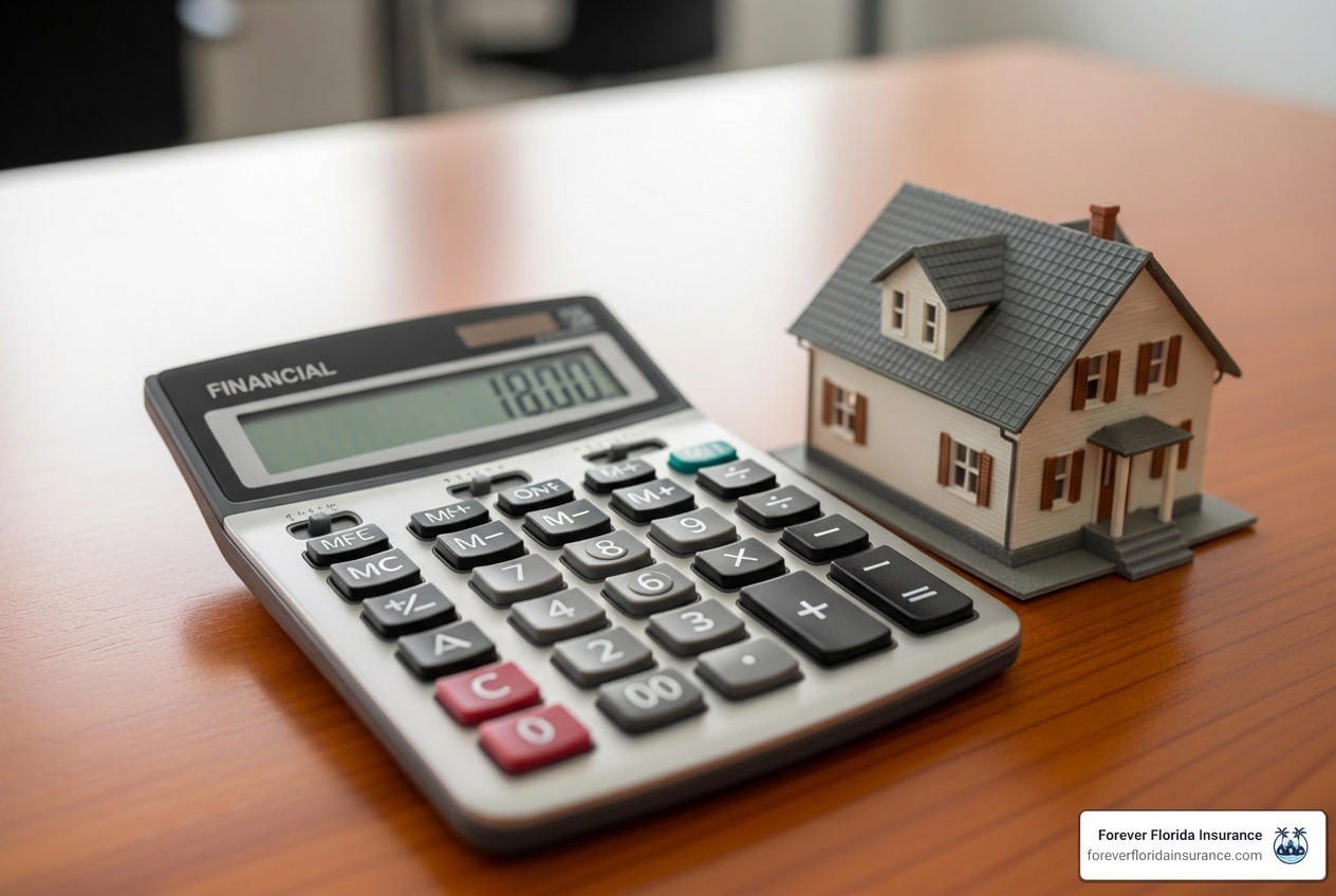 calculator and a house model - homeowners insurance pembroke pines fl