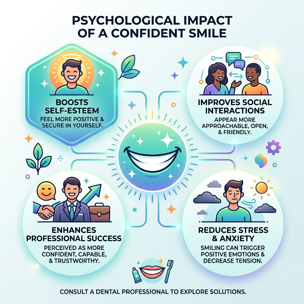 psychological impact of a confident smile - cosmetic and dental procedures infographic 