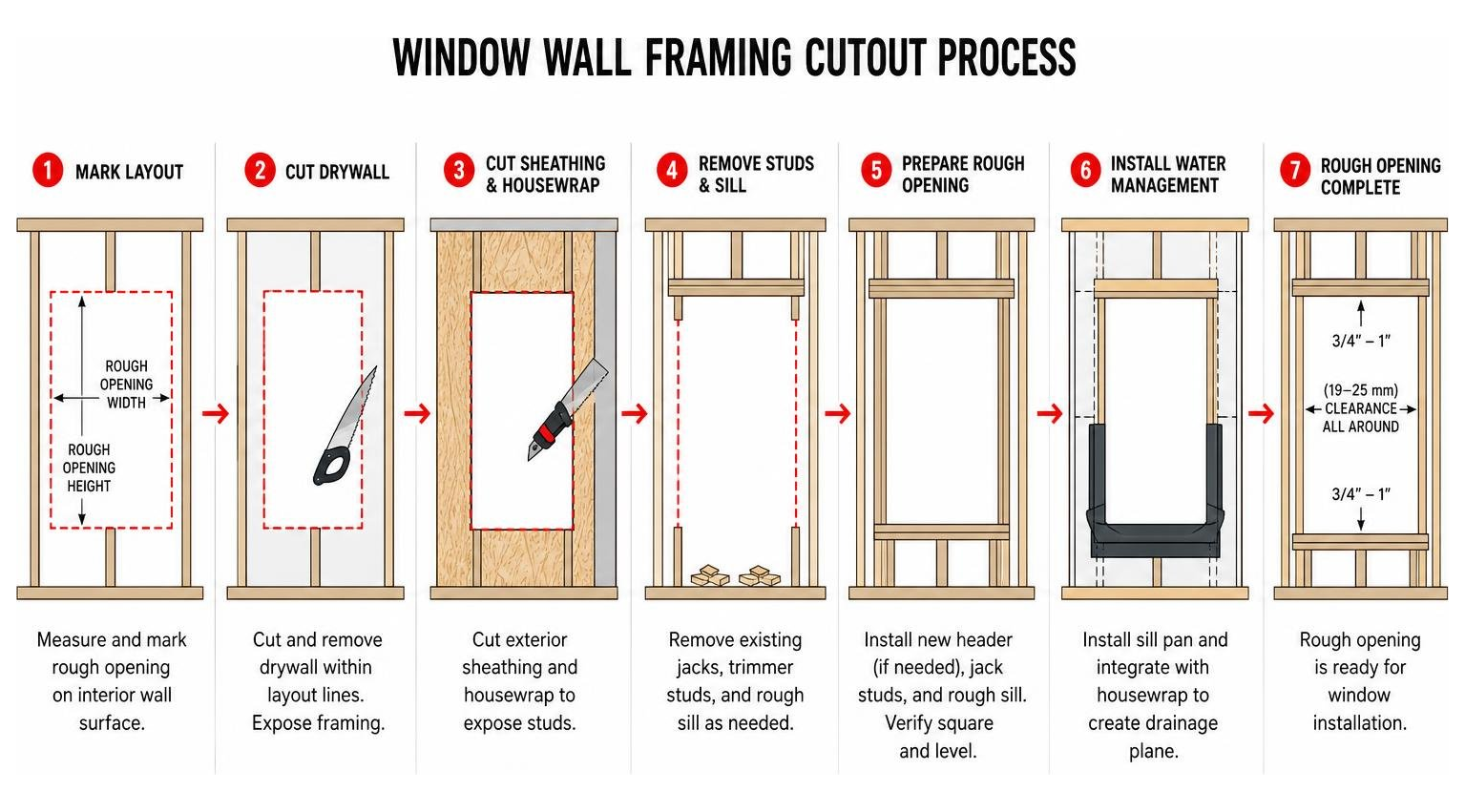 window wall framing cutout process window wall framing cutout process
