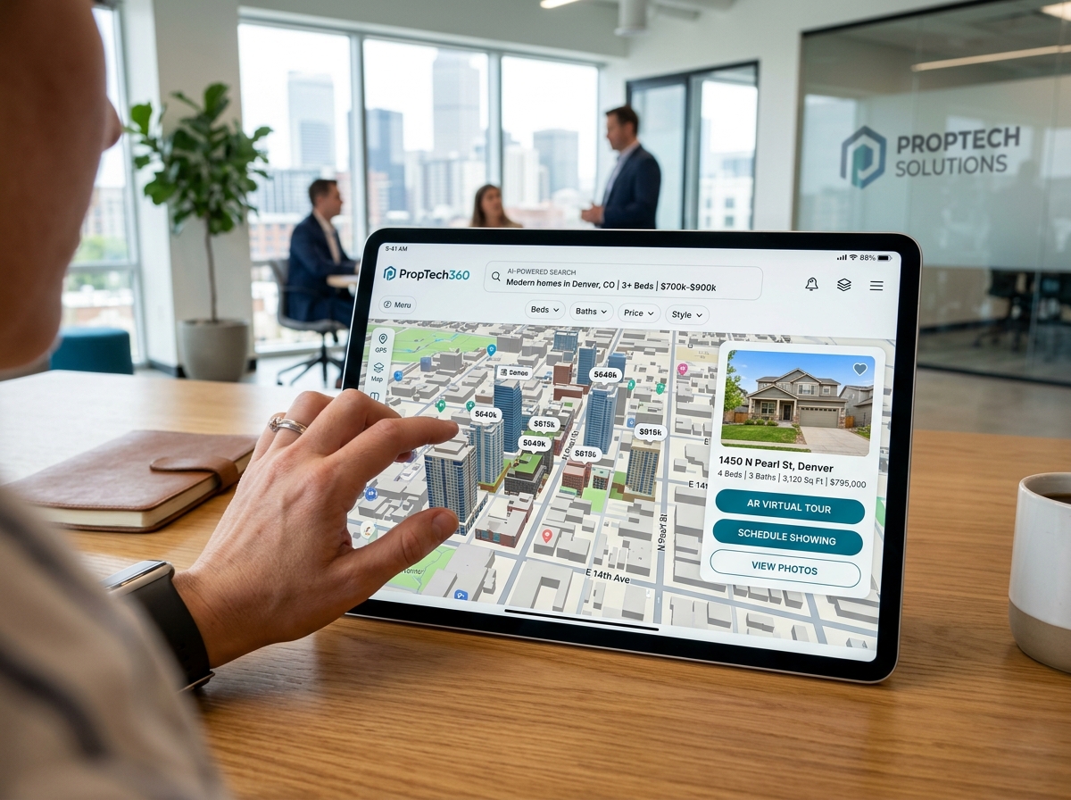 modern real estate technology interface - real estate technology and app development