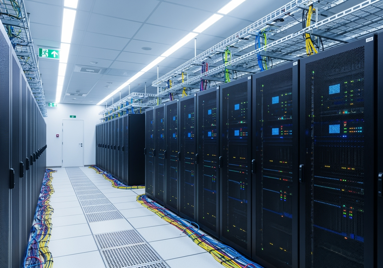 a clean and organized data center room - cabling near me