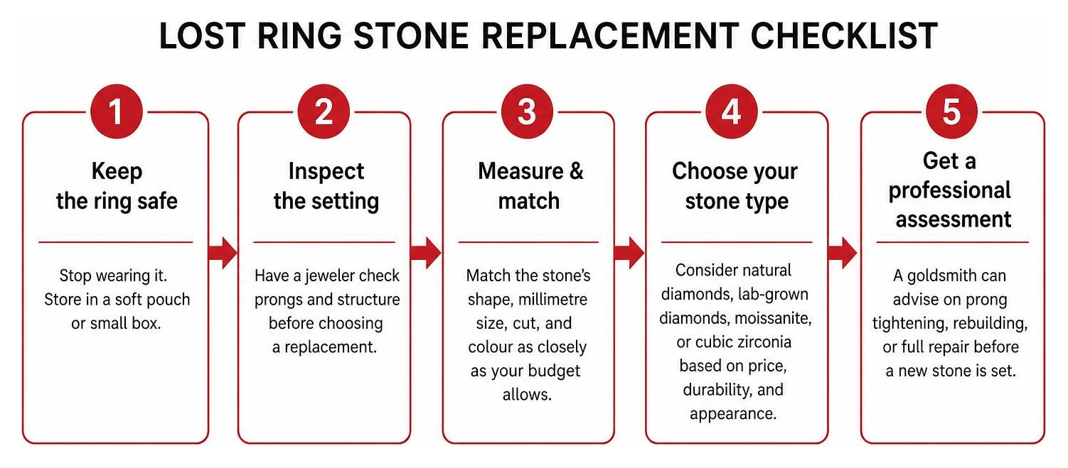 Lost ring stone replacement checklist Lost ring stone replacement checklist