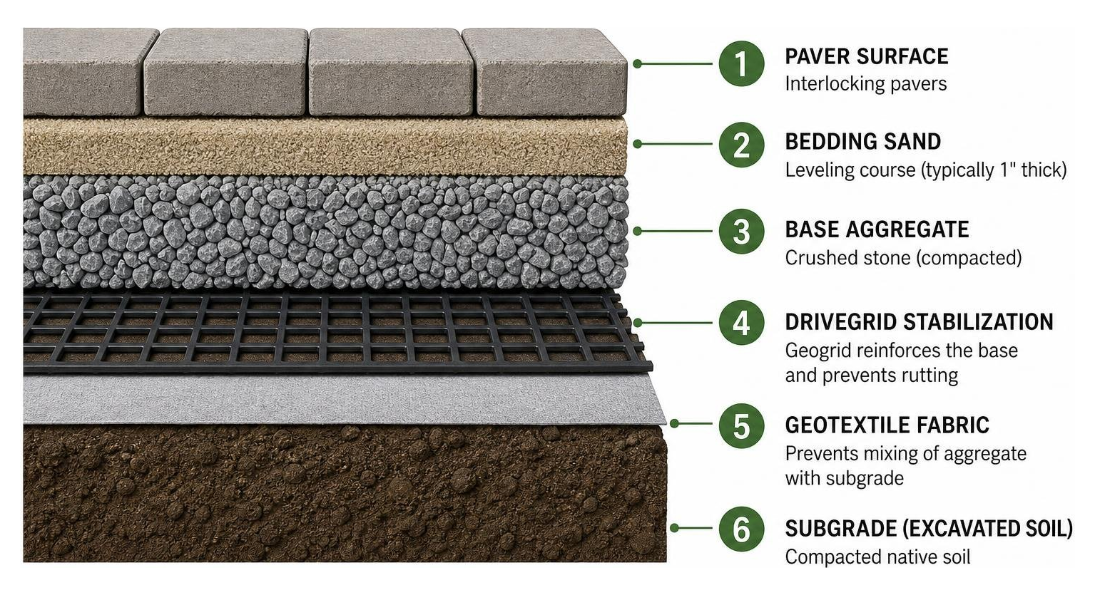 driveway paver base preparation diagram showing layers driveway paver base preparation diagram showing layers