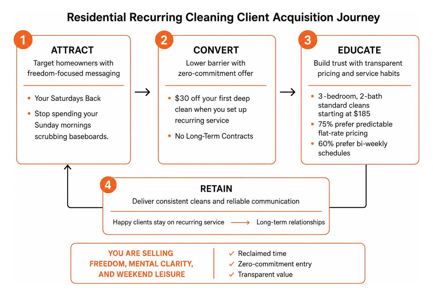 Residential recurring cleaning client acquisition journey Residential recurring cleaning client acquisition journey
